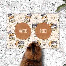 PatiPeti Cute Cats Kedi Köpek Mama Eğitim Paspası ve Beslenme Altlığı