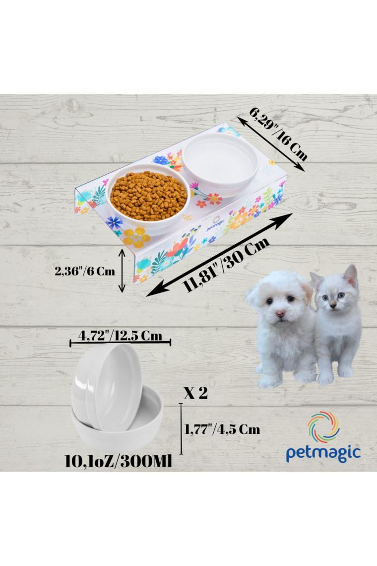 Petmagic Akrilik Pleksi Evcil Hayvan Seramik Kaseli Mama ve Su Kabı
