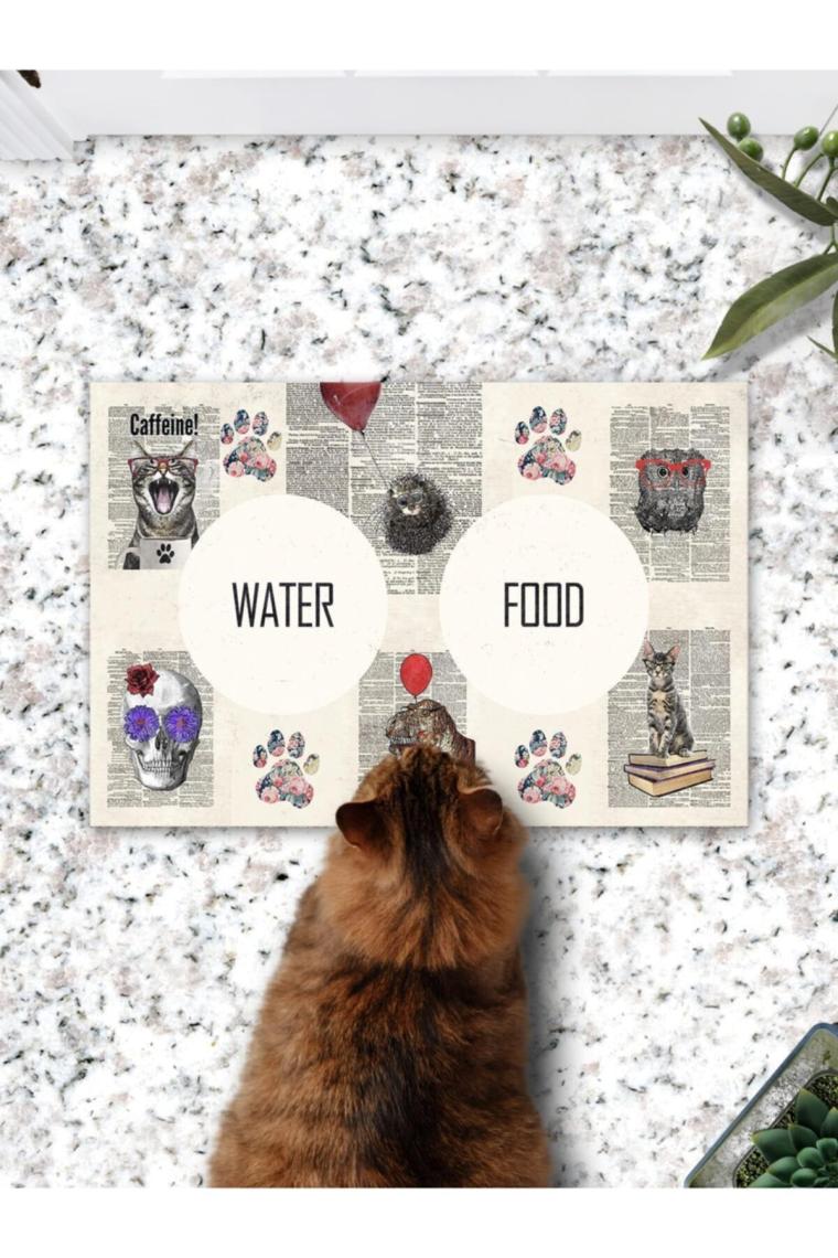 PatiPeti Gazete Kediler  Kedi Köpek Eğitim Mama Paspası ve Beslenme Altlığı