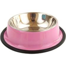 Haoer Kedi Köpek Paslanmaz Renkli Çelik Mama Kabı 16 cm Pembe