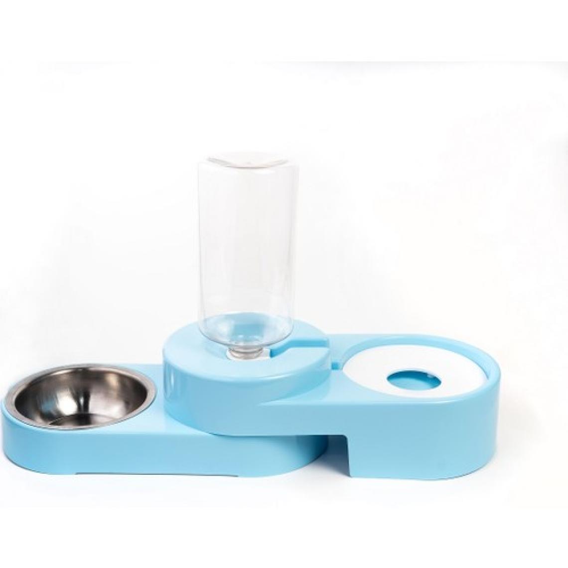 Miapet Köşeli Ayarlanabilir Hazneli Çelik Taslı Kedi-Köpek Mama ve Su Kabı Seti 1000ML Pembe