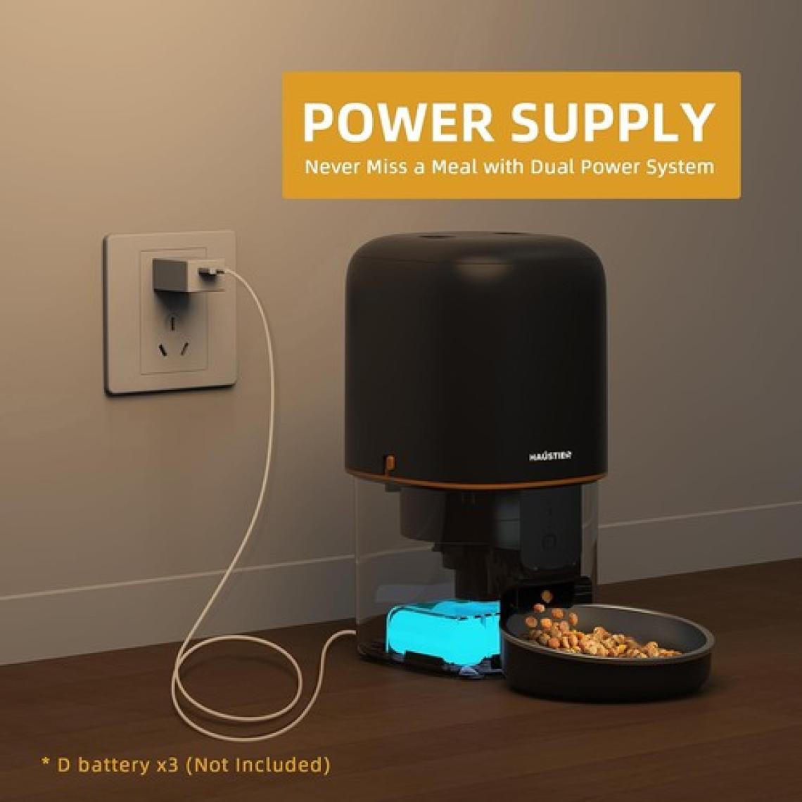 Haustier PF02 Akıllı Otomatik Kedi Mama Kabı , Tuya App-Wifi Uzaktan Kontrol, 4lt Hazne, Metal Kase