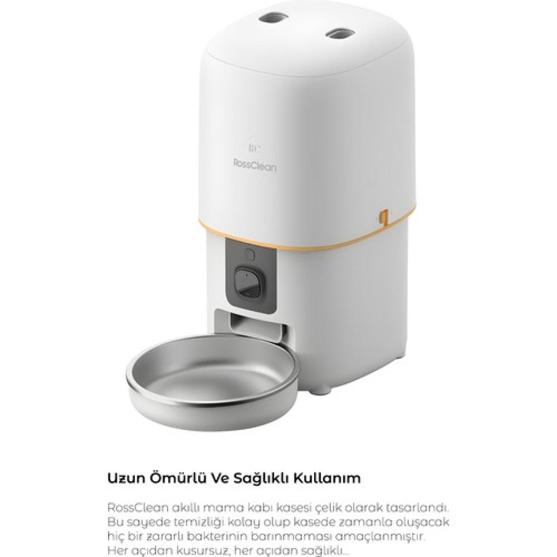 RossClean Pet Feeder 1080P Ayarlanabilir Kameralı - Wifili- Kedi Köpek Akıllı Mama Kabı