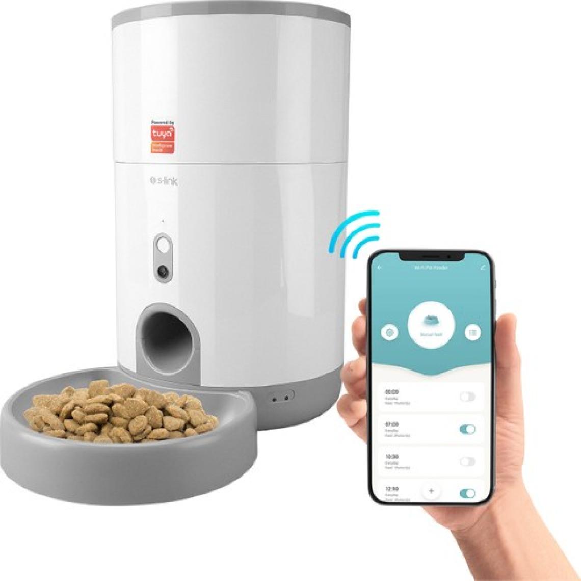 S-link Swapp SL-21 Otomatik 720P Kamera 2.6 lt Kapasite Porsiyon Kontrollü Köpek Kedi Besleyici