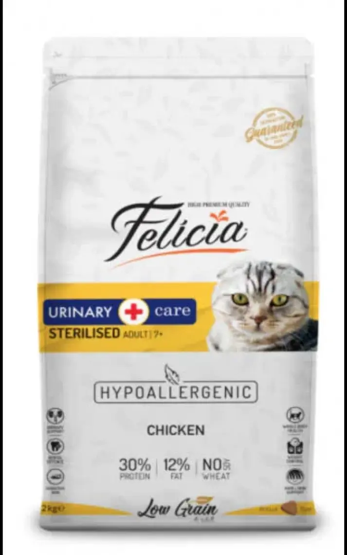 Felicia Düşük Tahıllı Hipoalerjenik Tavuklu Kısırlaştırılmış Kedi Maması 2kg