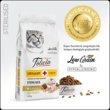 Felicia Düşük Tahıllı Hipoalerjenik Tavuklu Kısırlaştırılmış Yaşlı ve Yetişkin Kedi Maması 12kg