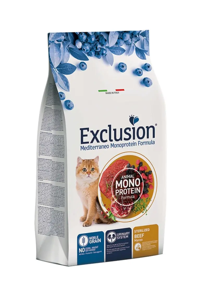Exclusion Düşük Tahıllı Monoprotein Sığır Etli Kısırlaştırılmış Kedi Maması 1,5 kg