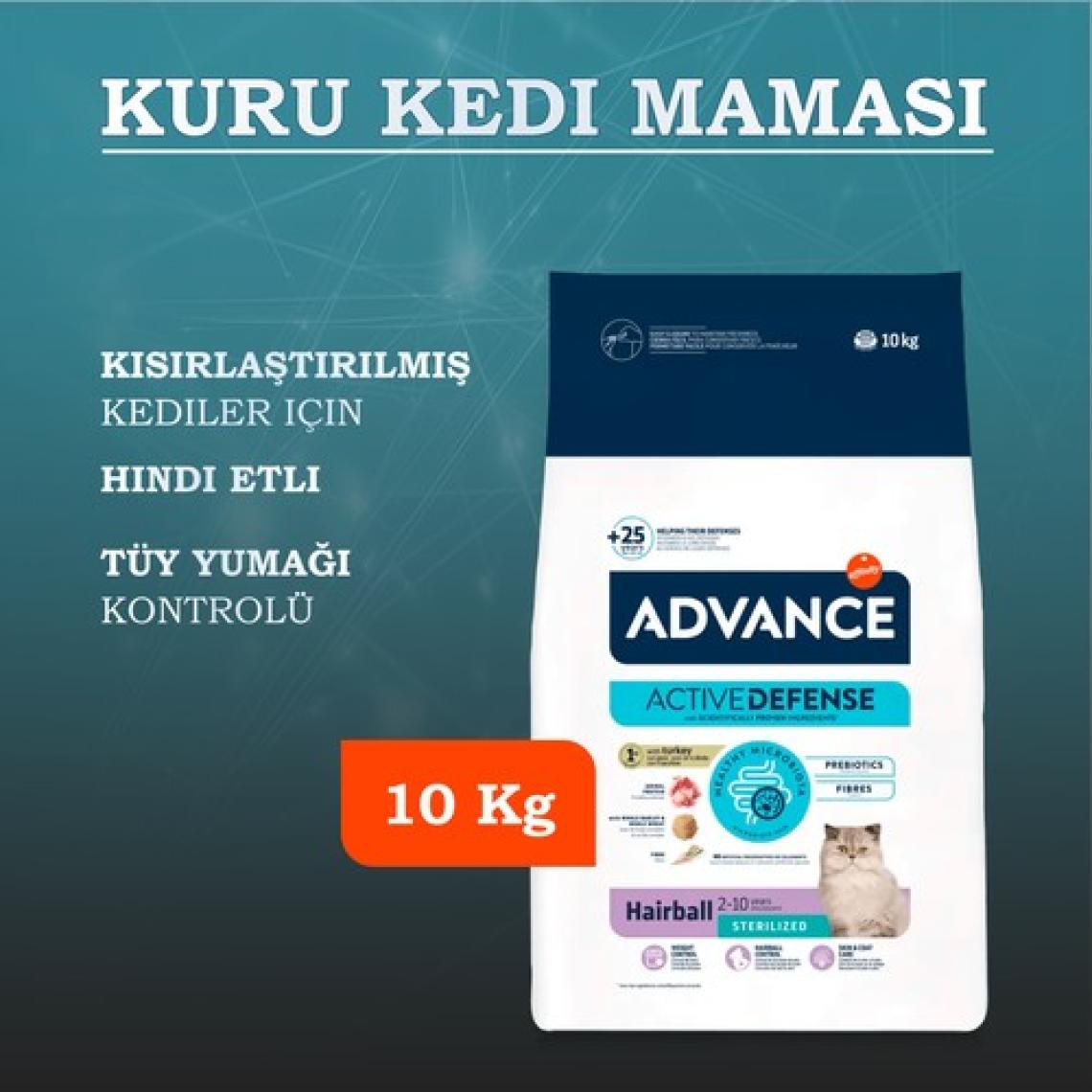 Advance Hairball Hindili Kısırlaştırılmış Kedi Maması 10 Kg