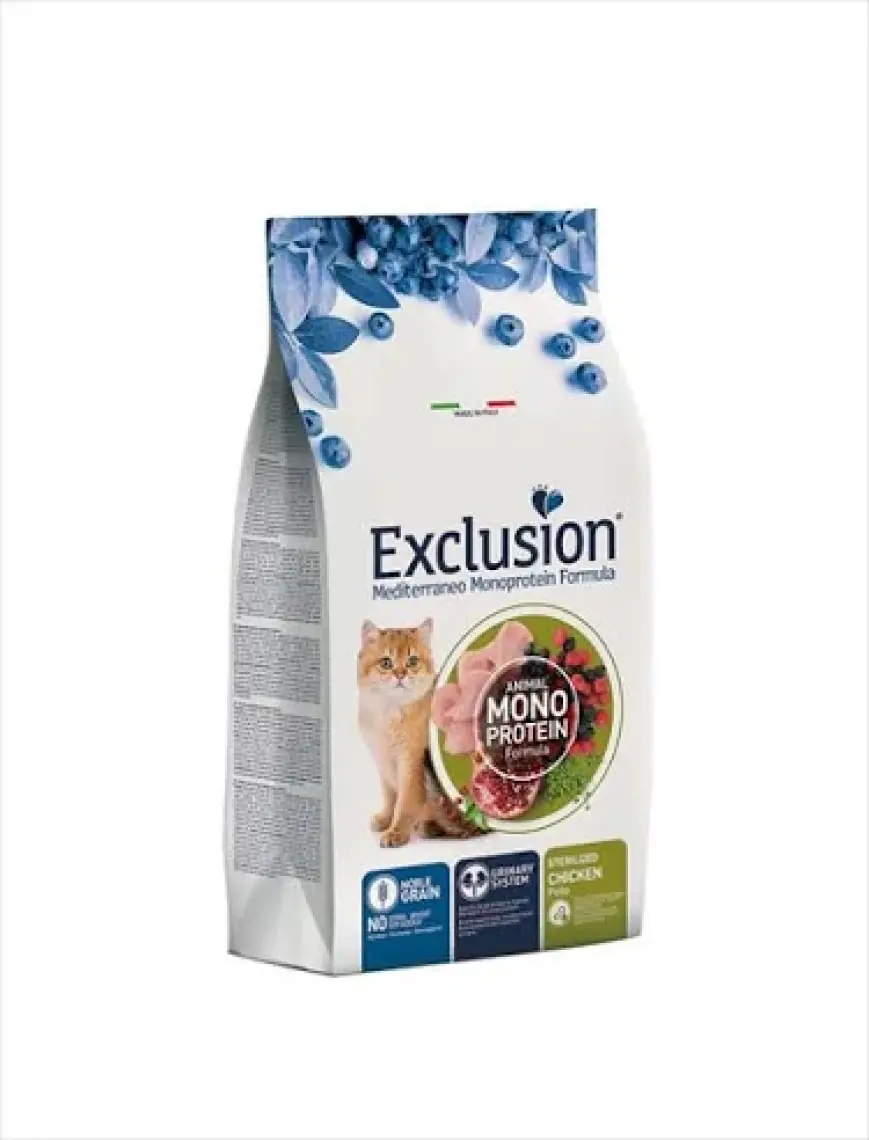 Exclusion Düşük Tahıllı Monoprotein Tavuklu Kısırlaştırılmış Kedi Maması 1,5 kg