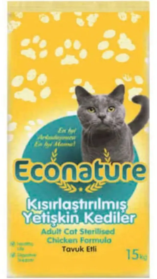 Econature Tavuklu Kısırlaştırılmış Yetişkin Kedi Maması 15 kg