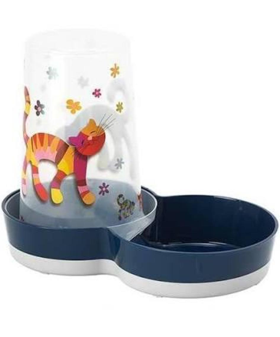 Moderna Friends Hazneli Kedi Mama ve Su Kabı 1.5 lt Lacivert