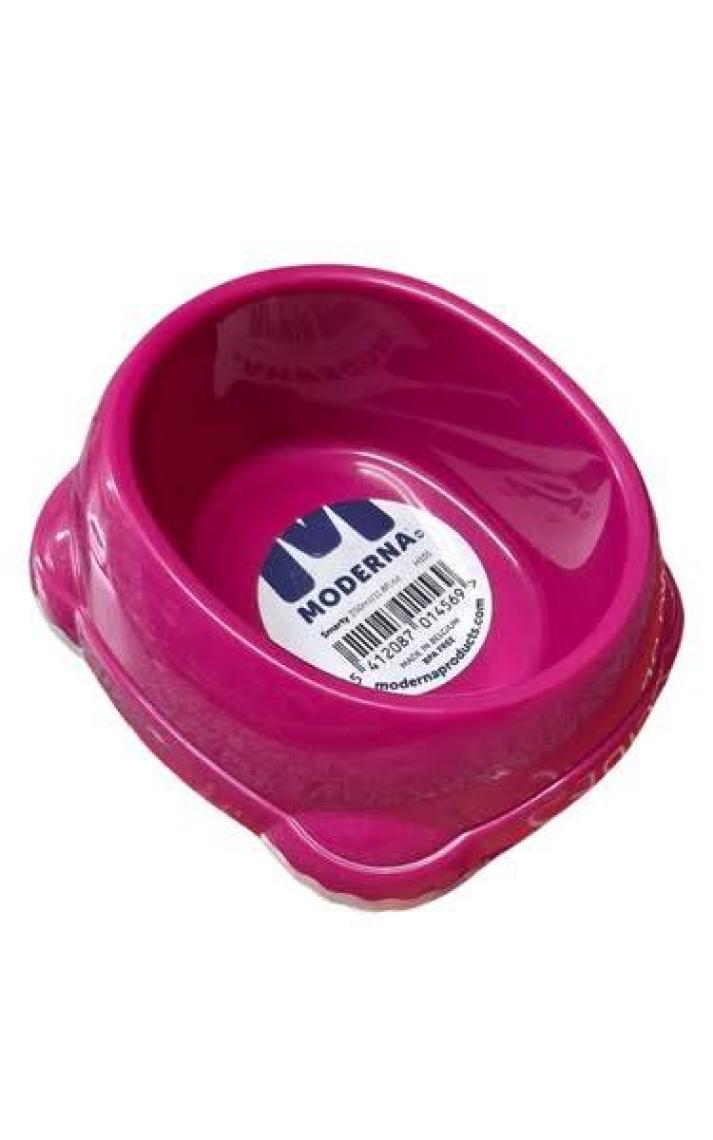 Moderna Smart Plastik Kedi ve Köpek Mama ve Su Kabı Fuşya 315 Ml
