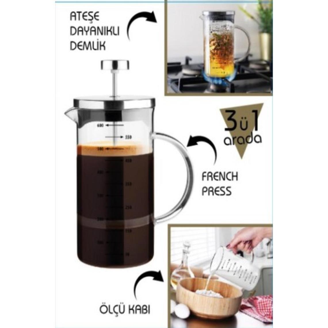 VIP Gross VIPGROSS Cambu 3'ü Bir Arada French Press 600 ml