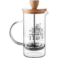 Balsa French Press Bambu Kapaklı Kahve Çay Demleme 600 ml BFP600
