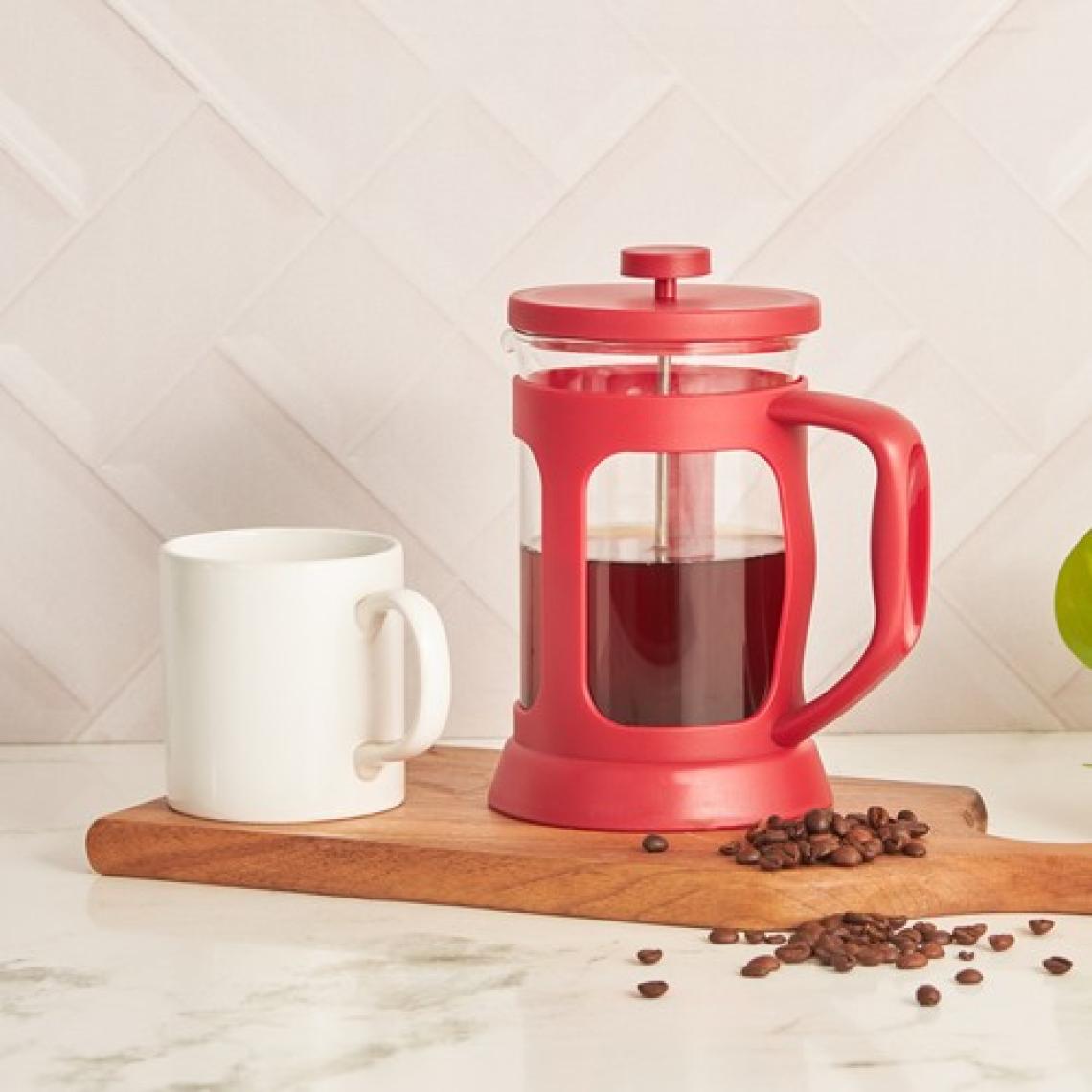Cookplus Column Red Borosilikat Cam French Press 800 ml