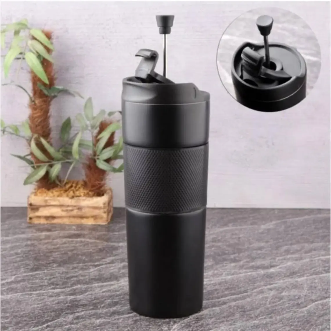 Tohana Siyah French Press Termos Kupa 500 Ml T75173