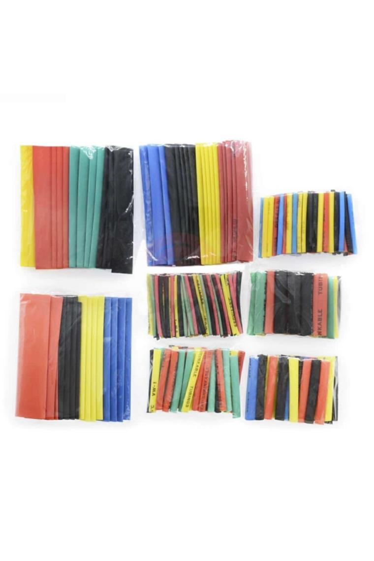 164 Adet Renkli Makaron Seti Daralan Makaron Kablo Koruyucu Kılıf Makaron Set 164 Parça