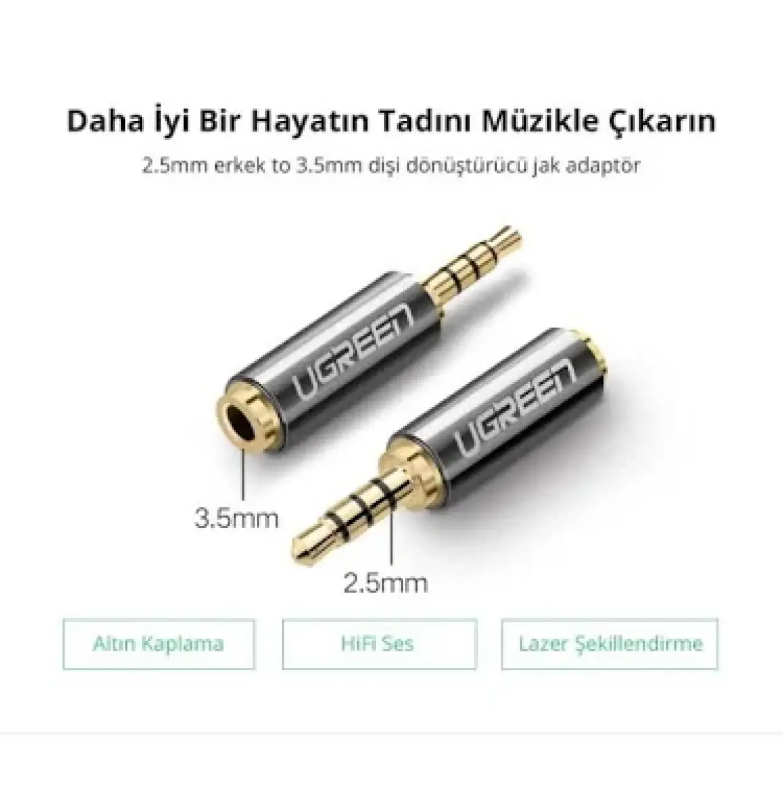 2.5mm Erkek To 3.5mm Dişi Jack Dönüştürücü