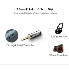 2.5mm Erkek To 3.5mm Dişi Jack Dönüştürücü