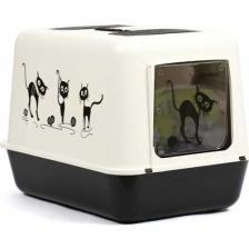 ego home Hediyeli Kapalı Kedi Tuvalet Kabı 54,5 x 39,5 x 39 cm Kırılmaz Flip Kapak Kürek Hediyeli
