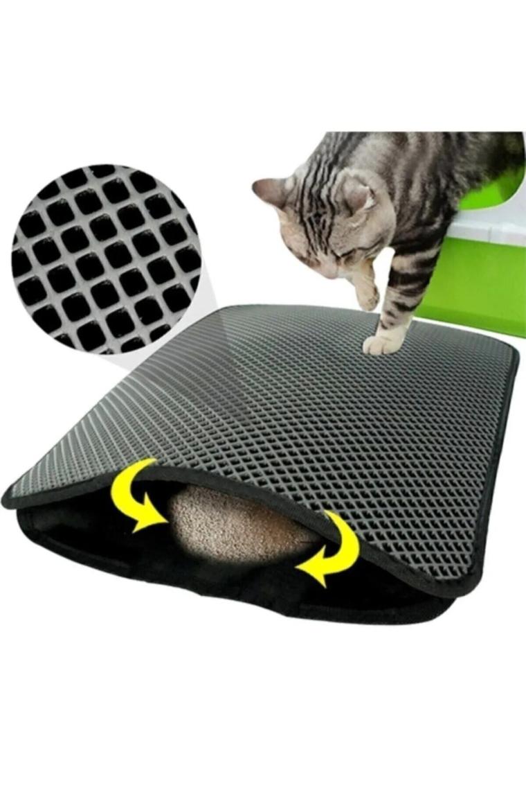 Elekli Kedi Tuvalet Önü Paspası Kedi Kumu Paspası Elekli Kum Toplayıcı Kedi Halısı
