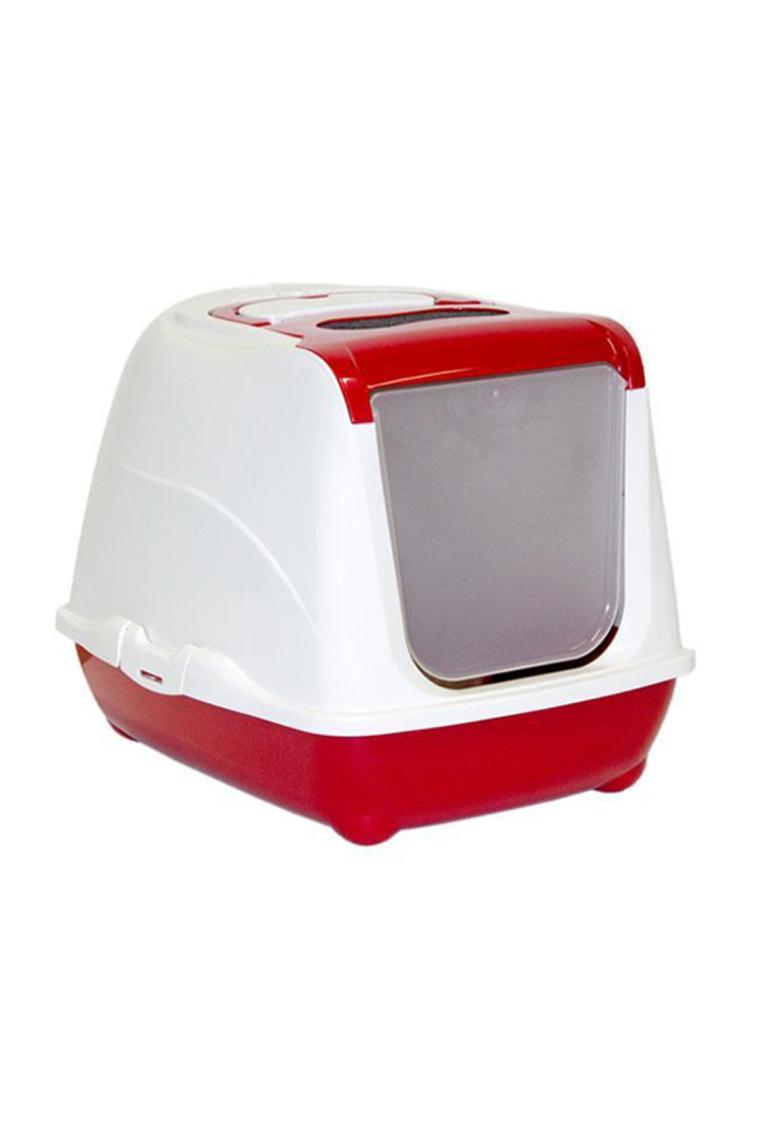 Moderna Flip Cat 50 cm Kapalı Kedi Tuvaleti - Kırmızı