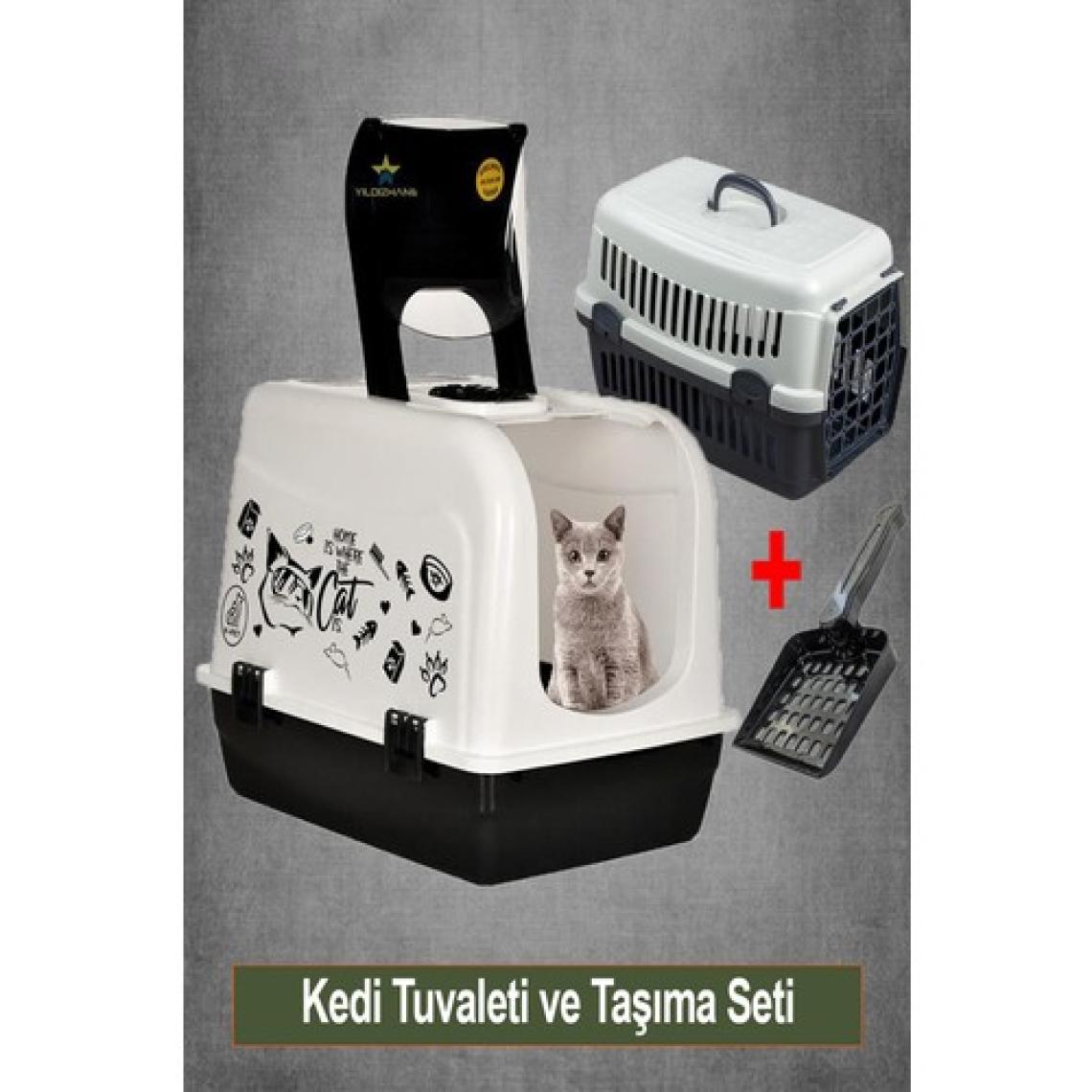 Yıldızhane Kapalı Lüx Kedi Tuvalet Kabı Üsten Açılır ( Taşıma Kabı Hediyeli )