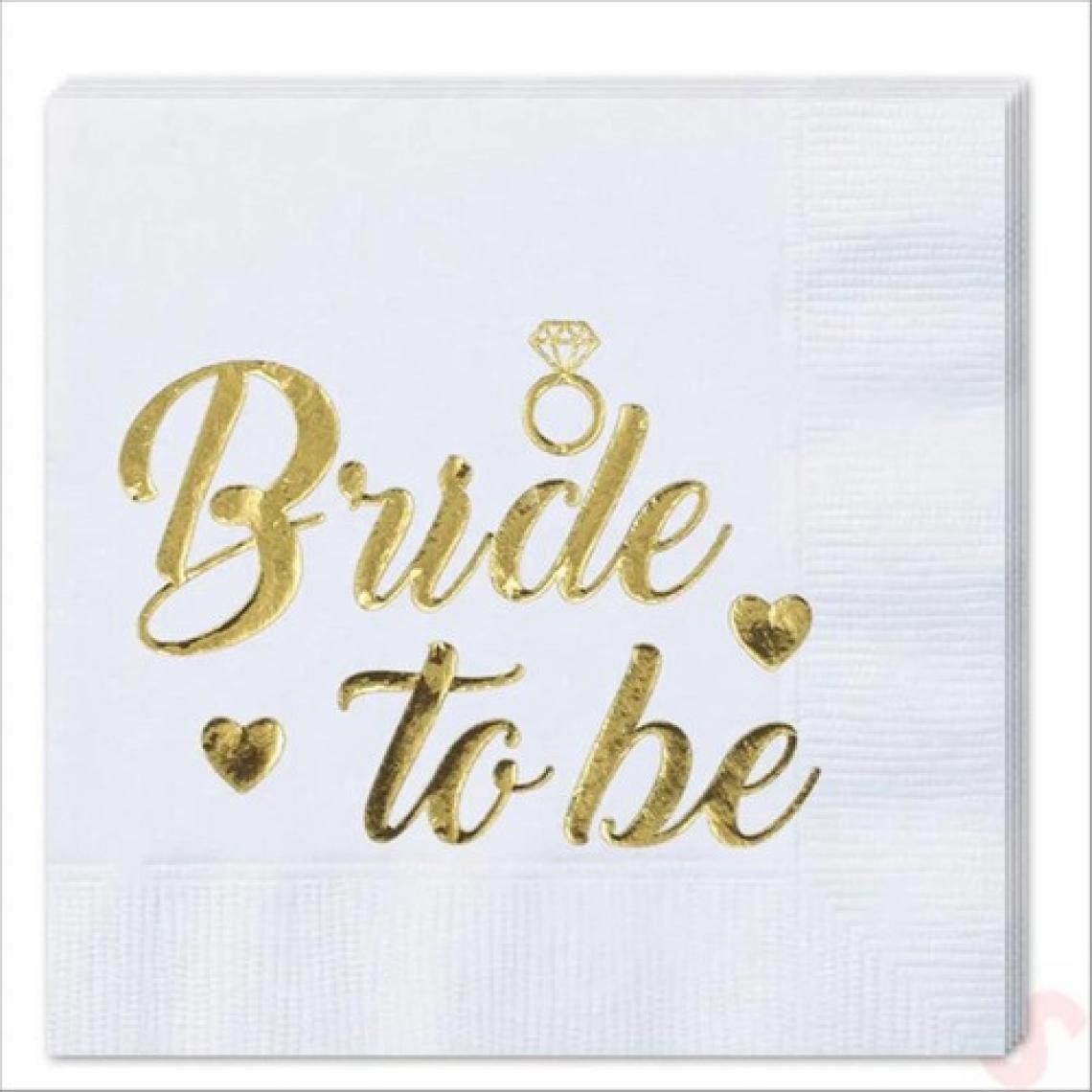 16 Adet Bride To Be Temalı Gold Peçete