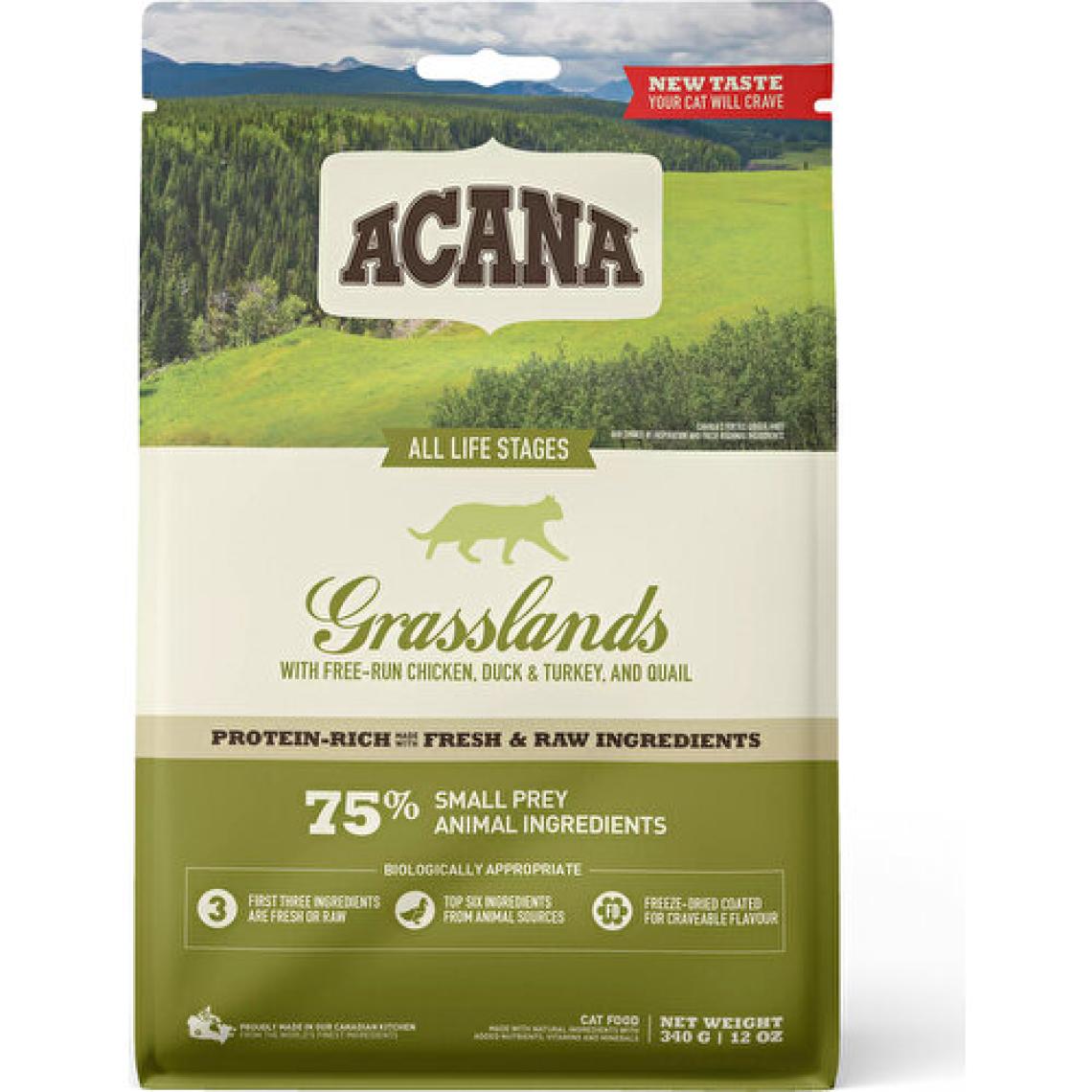 Acana Grasslands Tahılsız Tavuk Ördek ve Hindili 1.8 kg Tüm Yaşam Evreleri Yetişkin Kuru Kedi Maması
