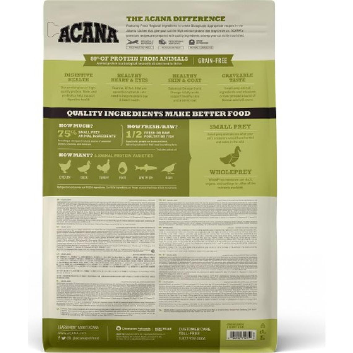 Acana Grasslands Tahılsız Tavuk Ördek ve Hindili 1.8 kg Tüm Yaşam Evreleri Yetişkin Kuru Kedi Maması