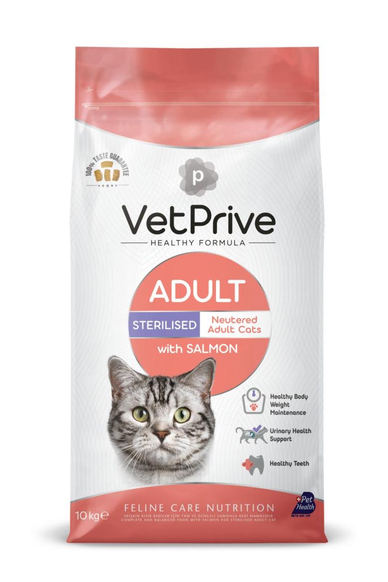Vet Prive Somonlu 10 kg Kısırlaştırılmış Yetişkin Kedi Maması
