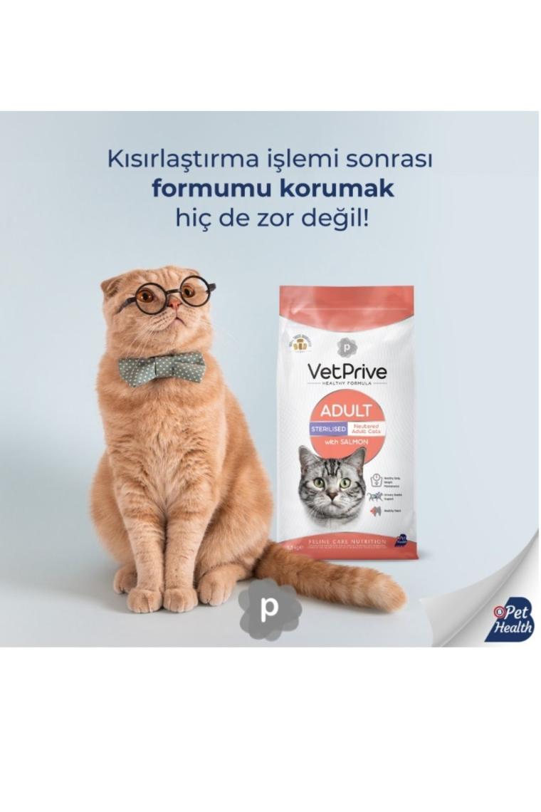 Vet Prive Somonlu 10 kg Kısırlaştırılmış Yetişkin Kedi Maması