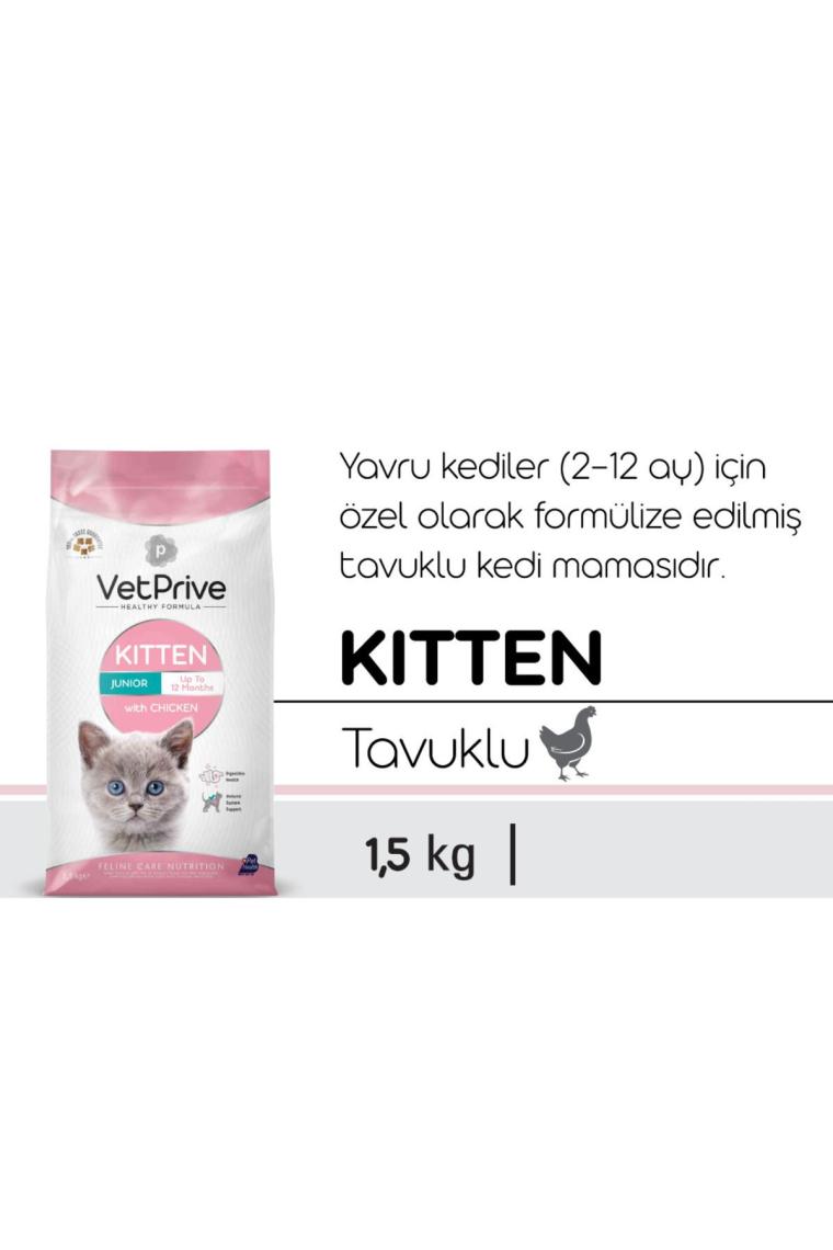Vet Prive Tavuklu 1.5 kg Yavru Kedi Maması