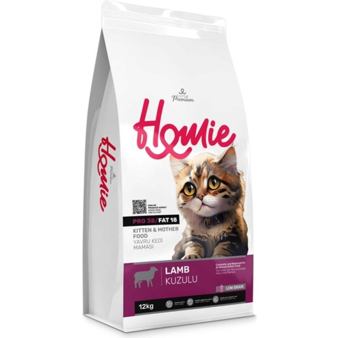 Homie Düşük Tahıllı Kuzulu Yavru ve Anne Kedi Maması 12 kg