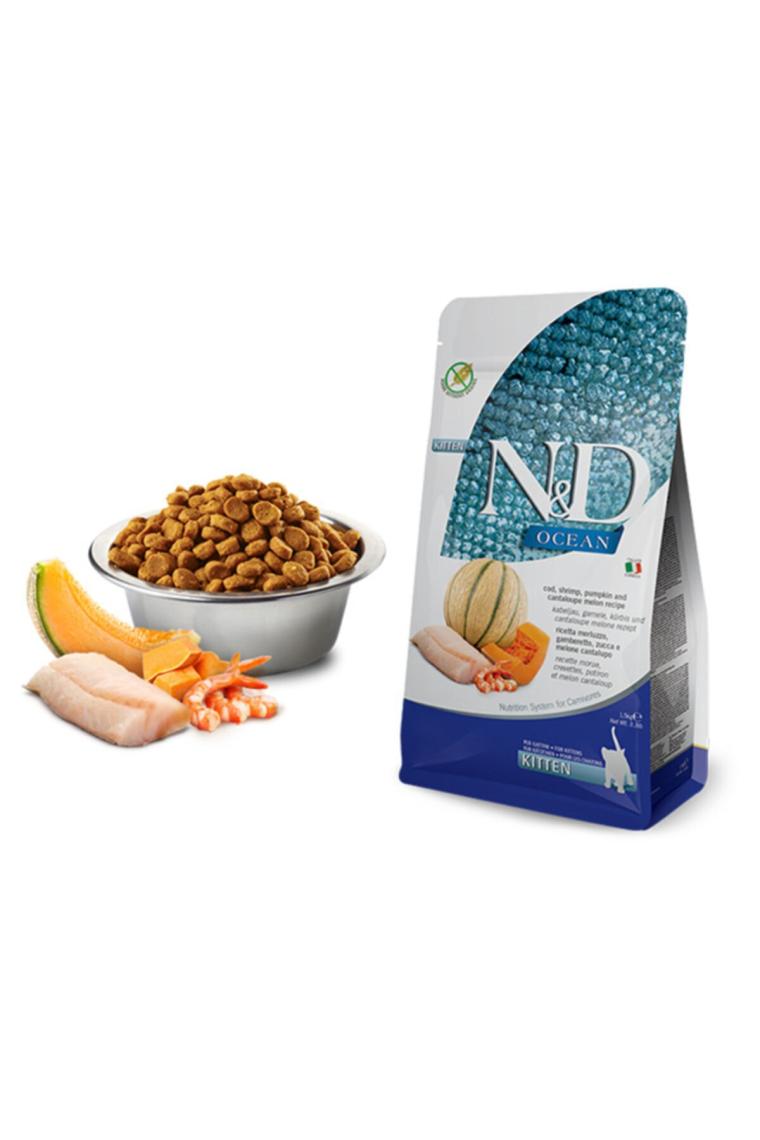 N&D Ocean Morina Balkabağı Karides ve Kavun 1.5 kg Yavru Kedi Maması