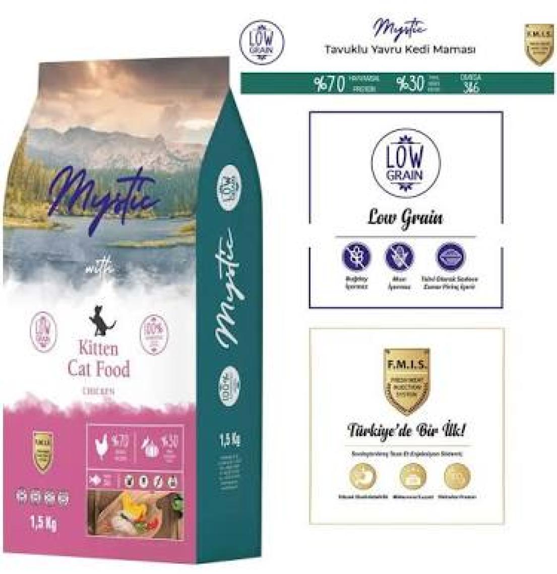 Mystic Az Tahıllı Yavru Kedi Maması Tavuklu 1,5 Kg