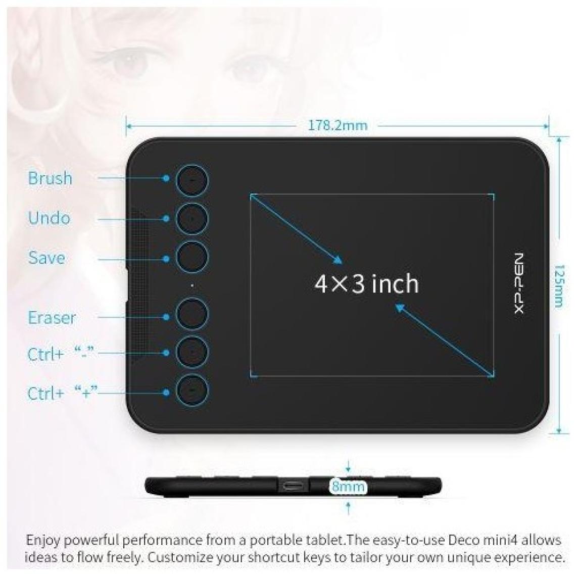 XP-Pen Deco Mini 4 Android, Windows Uyumlu Grafik Tablet