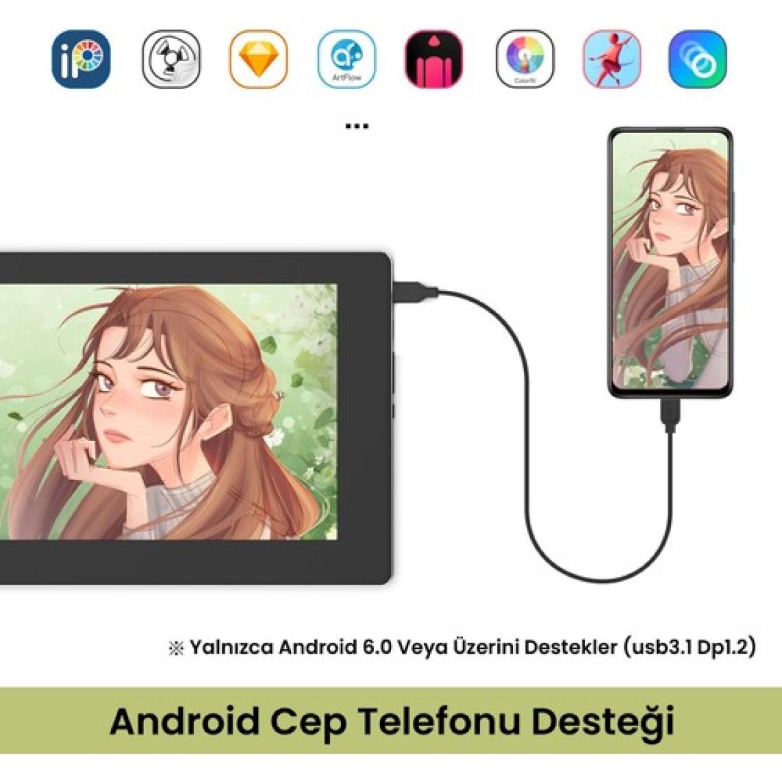 Veikk VK1200V2 8192 Levels 11.6" IPS HD Grafik Tablet + Kalem