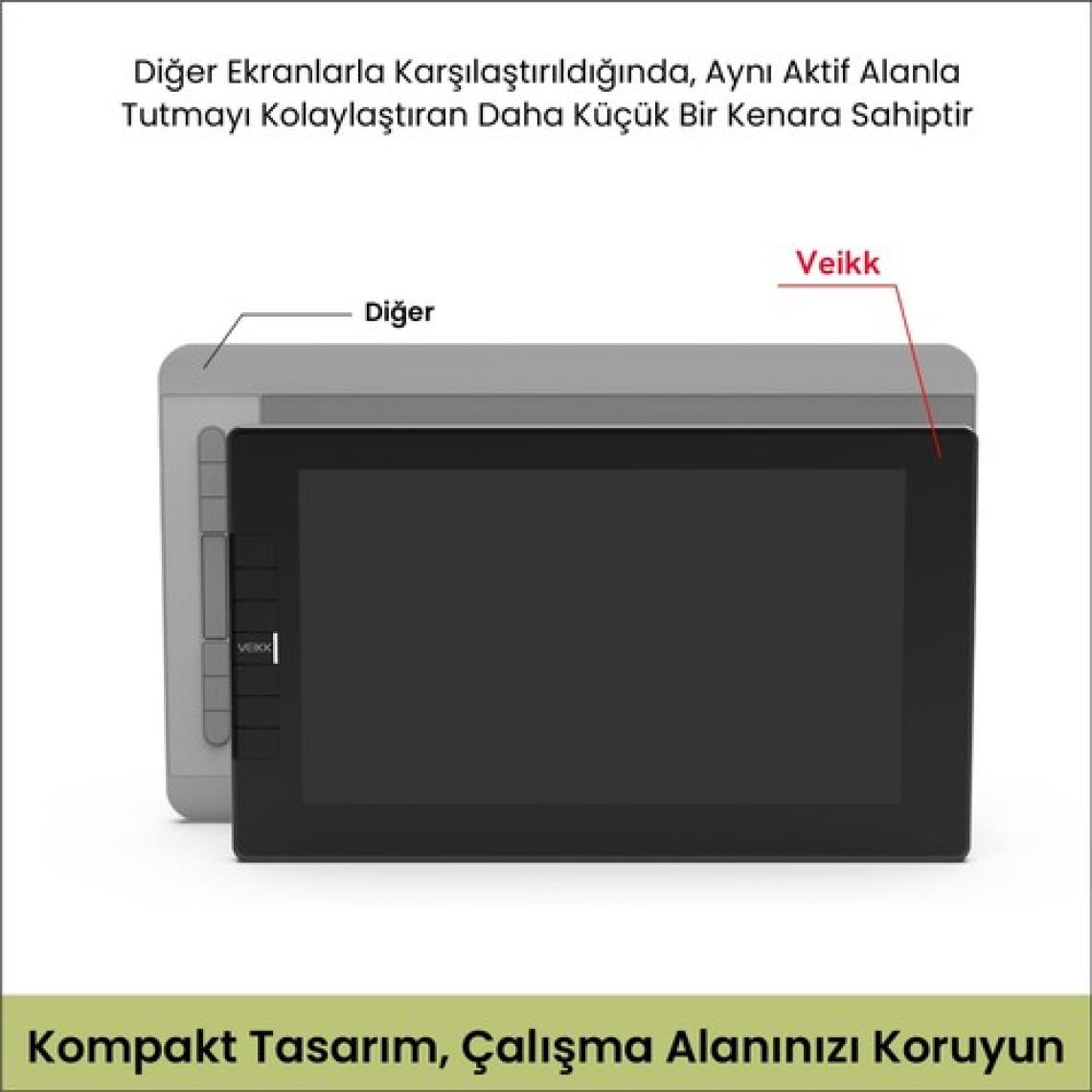Veikk VK1200V2 8192 Levels 11.6" IPS HD Grafik Tablet + Kalem