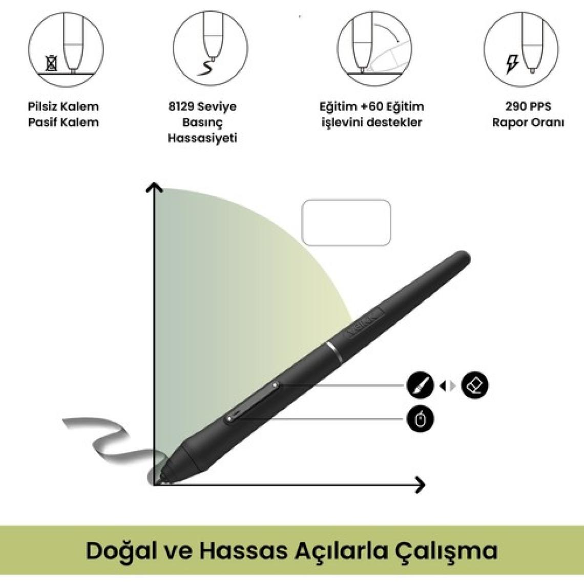 Veikk VK1200V2 8192 Levels 11.6" IPS HD Grafik Tablet + Kalem