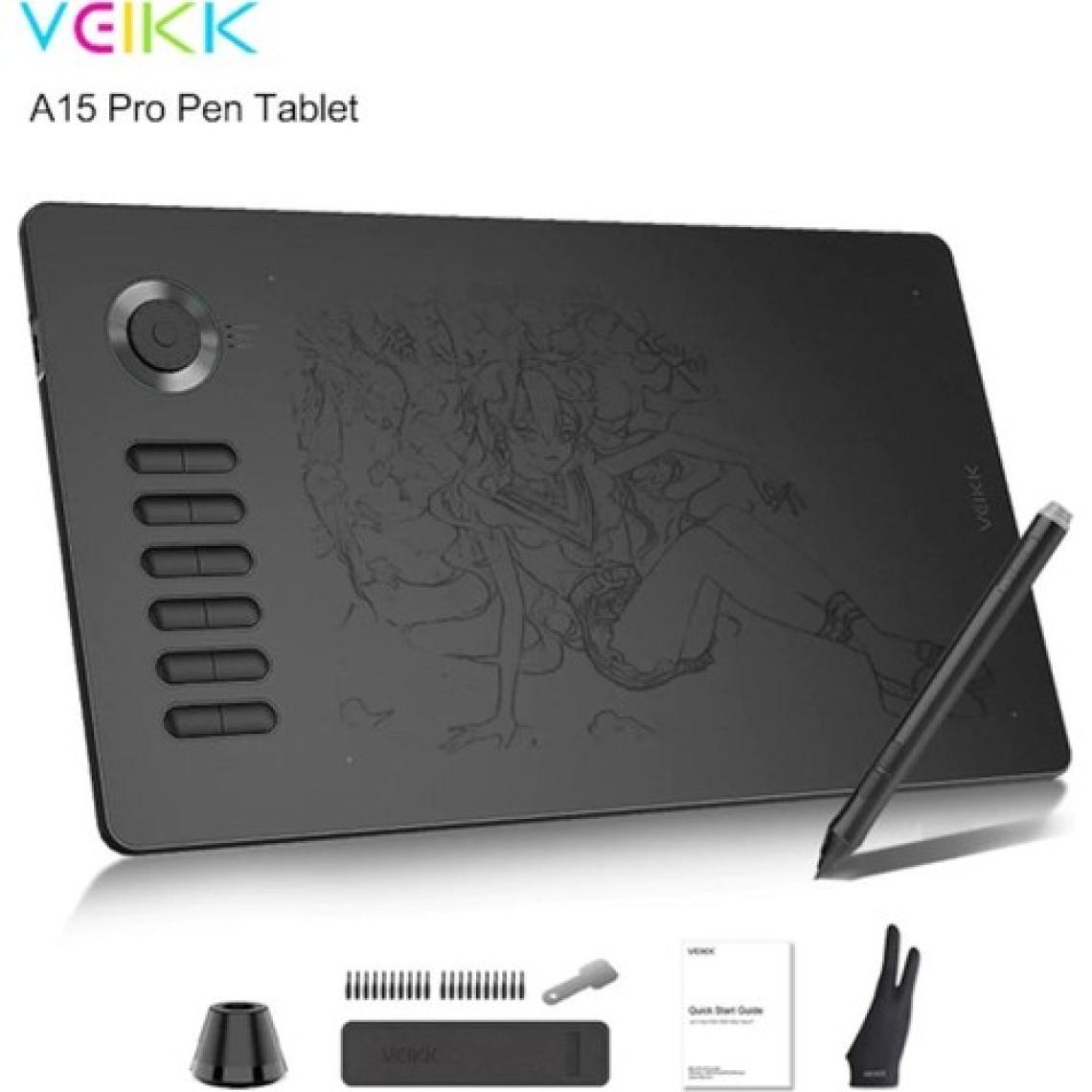 Veikk A15 Pro 8192 Levels Zoom Uyumlu 5080LPI Grafik Tablet+Kalem