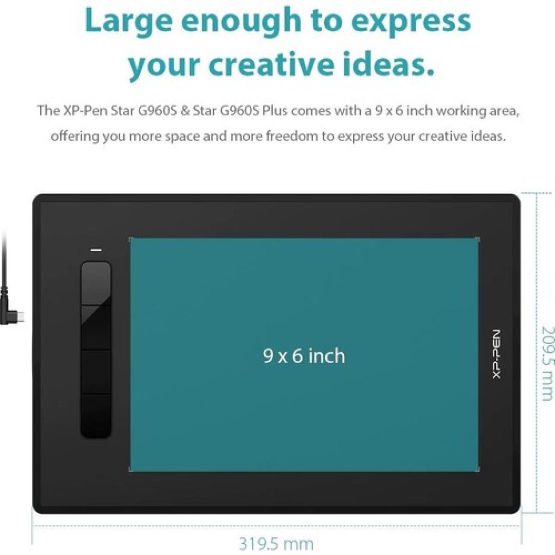 Xp-Pen G960S Plus 12.2x8.2 inc Grafik Tablet Dijital Silgi İçeriği