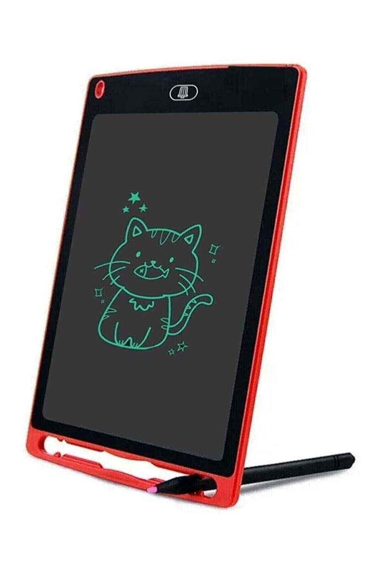 Canderel Dijital Kalemli Çizim Yazı Tahtası Not Yazma Eğitim Tableti Writing Tablet 8,5 Inç Kırmızı