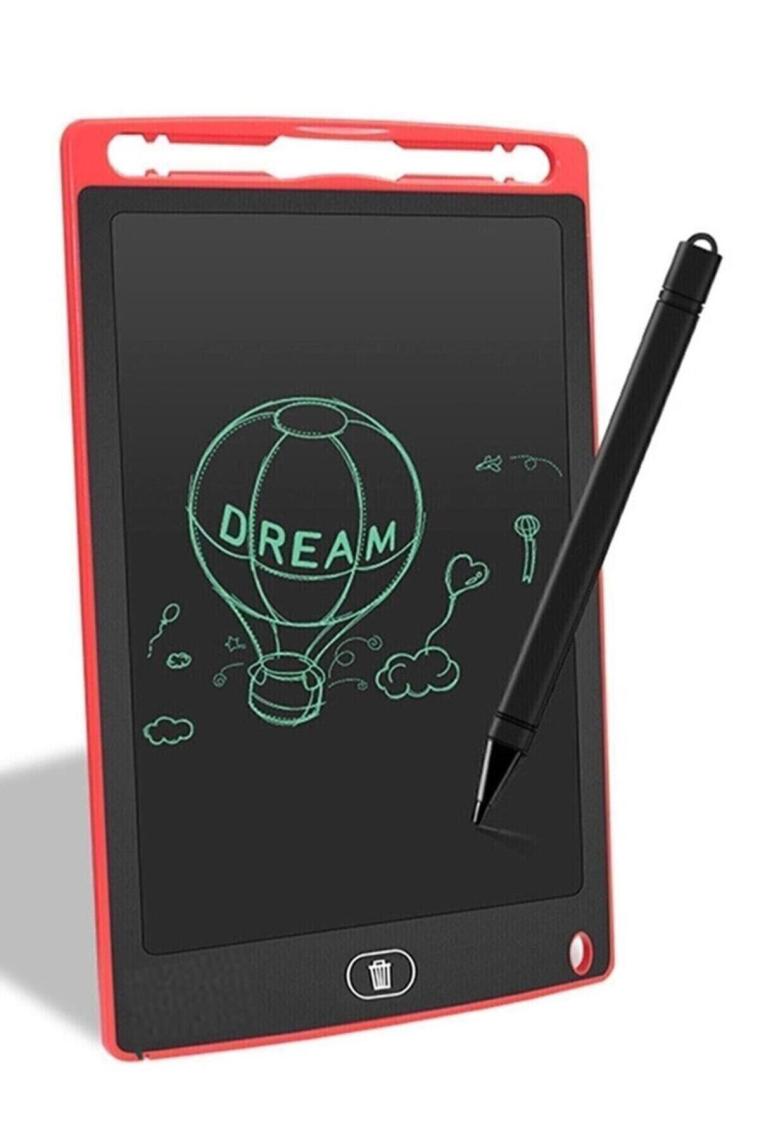 Canderel Dijital Kalemli Çizim Yazı Tahtası Not Yazma Eğitim Tableti Writing Tablet 8,5 Inç Kırmızı