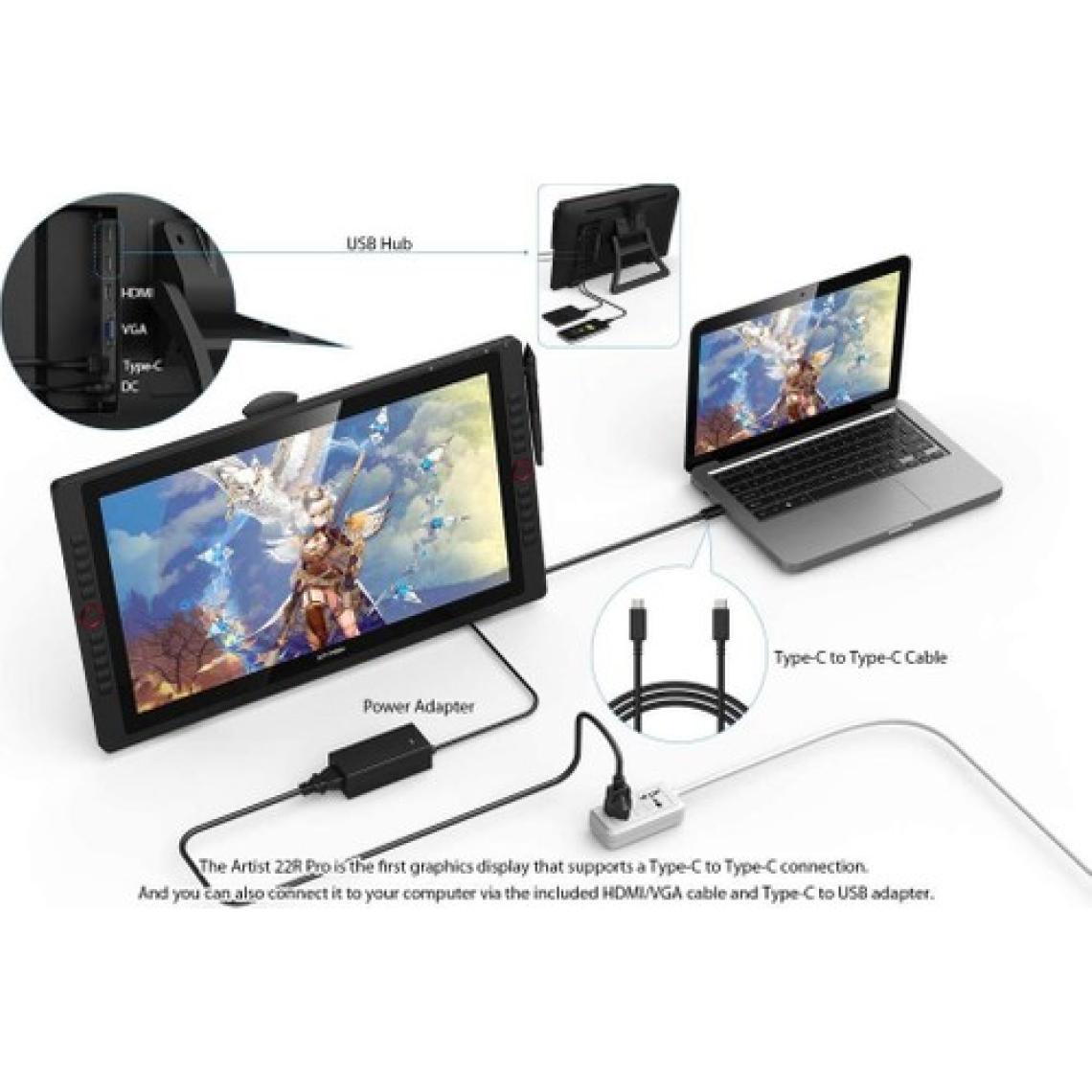 Xp-Pen 22R Pro Çizim Monitörü 21,5 Inç Kalem Ekran Grafik Monitörü IPS Monitörü
