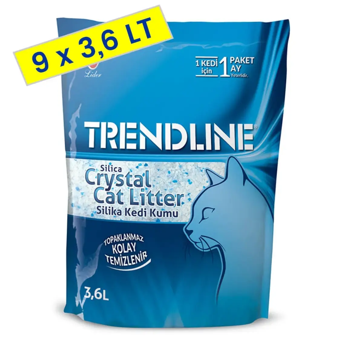 Trendline Silika Kristal Kedi Kumu 3,6L x 9 adet
