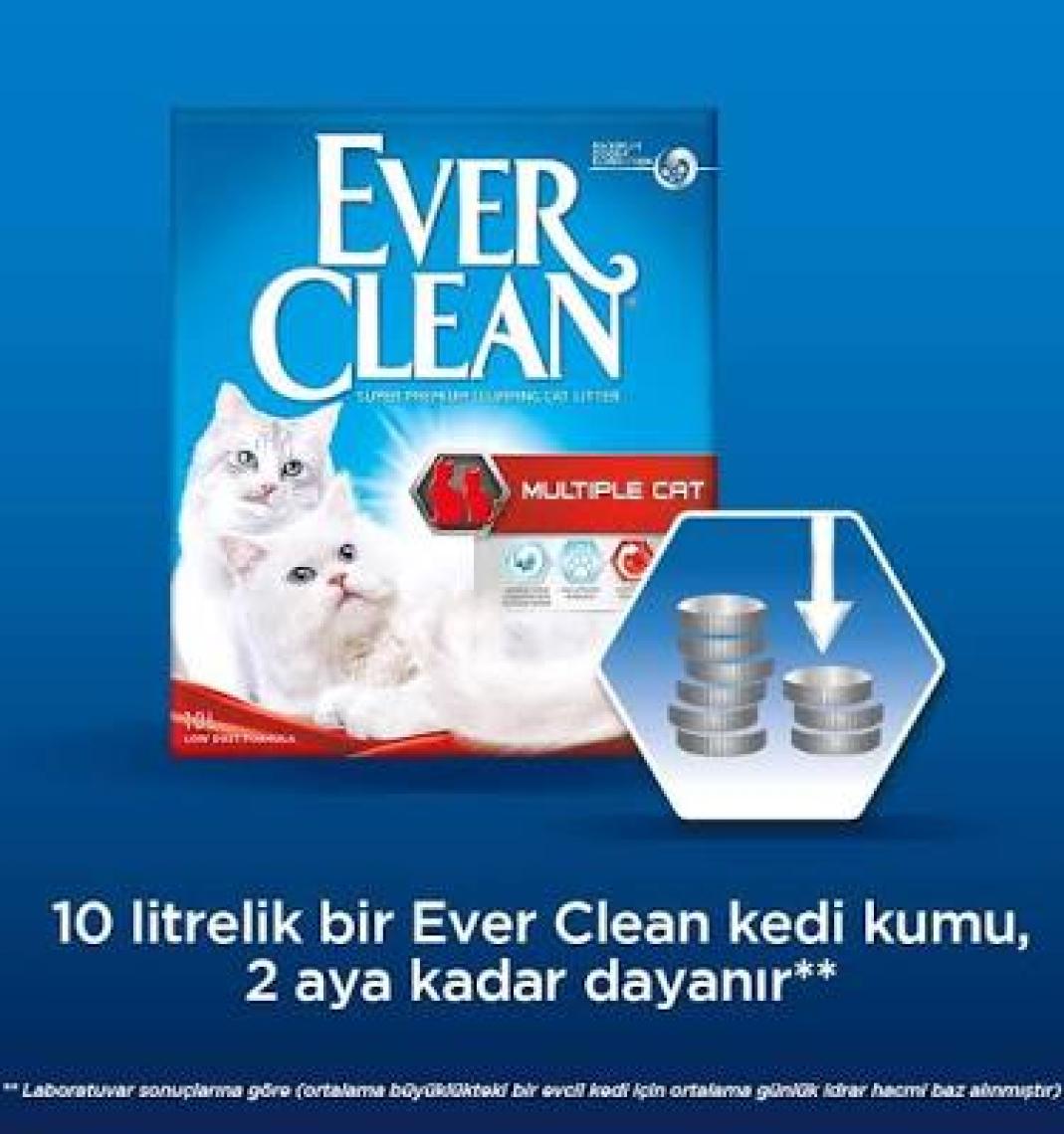 Ever Clean Multiple Cat Kedi Kumu 10 Lt