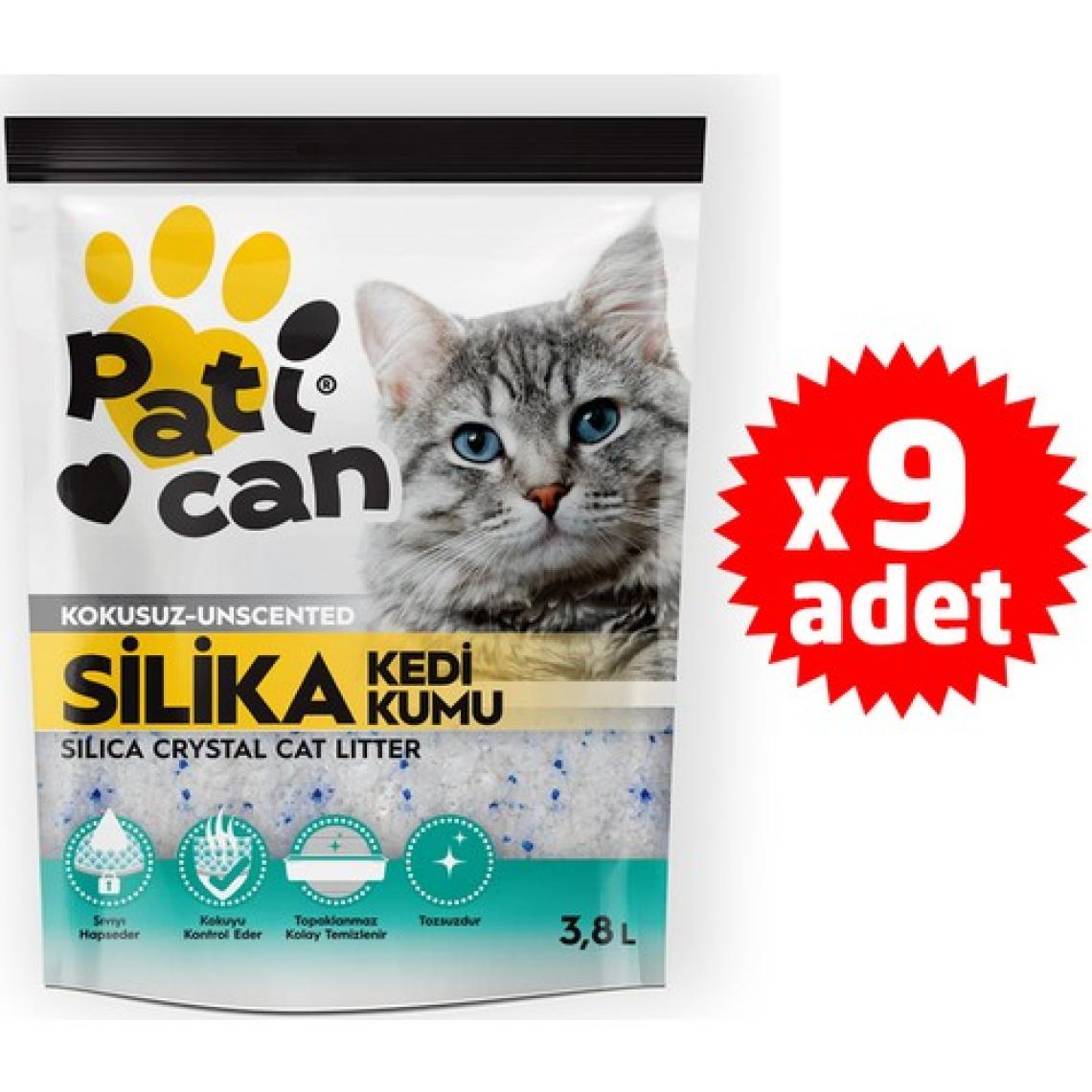 Patican 9 Adet Silika Kristal Kedi Kumu 3.8 lt