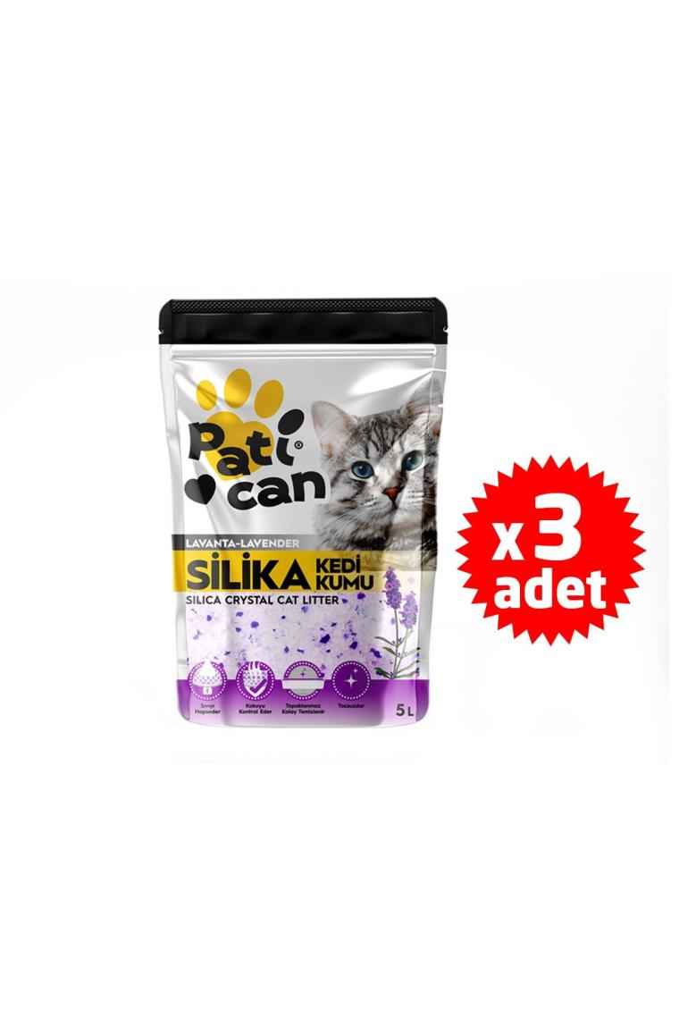 3 Adet Lavanta Silika Kristal Kedi Kumu 5 Lt.
