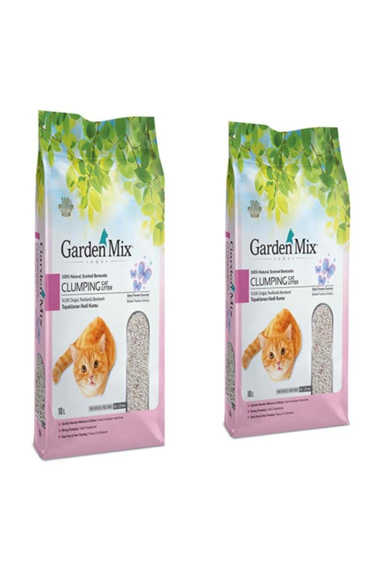 Bentonit Bebek Pudrası İnce Kedi Kumu 10 lt 2'li Paket